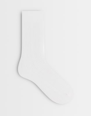 Sui Ava Favourite Ribbed Socks In White