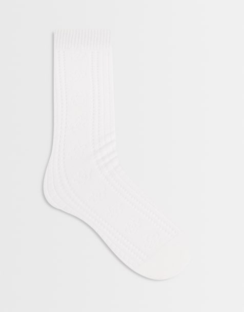 Sui Ava favourite socks with flower details in white - view 1