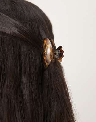 DesignB London - Fermaglio Per Capelli Marrone Scuro In Resina - 11
