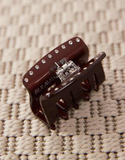 Sui Ava - Fie - Mini haarklem in chocolade fondant bruin, 3 van 3