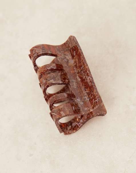 Sui Ava – Fie Peaceful Big Hot Mocha – Große Haarklammer in Braun - view 1