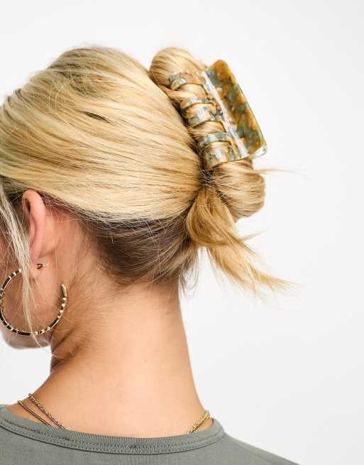 SUI AVA - Fie - Pinza per capelli grande verde misto
