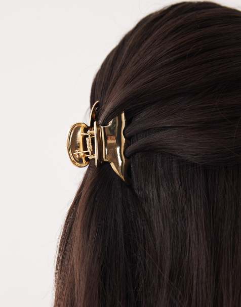 Sui Ava - Glanzende metallic haarklem in goud - view 1