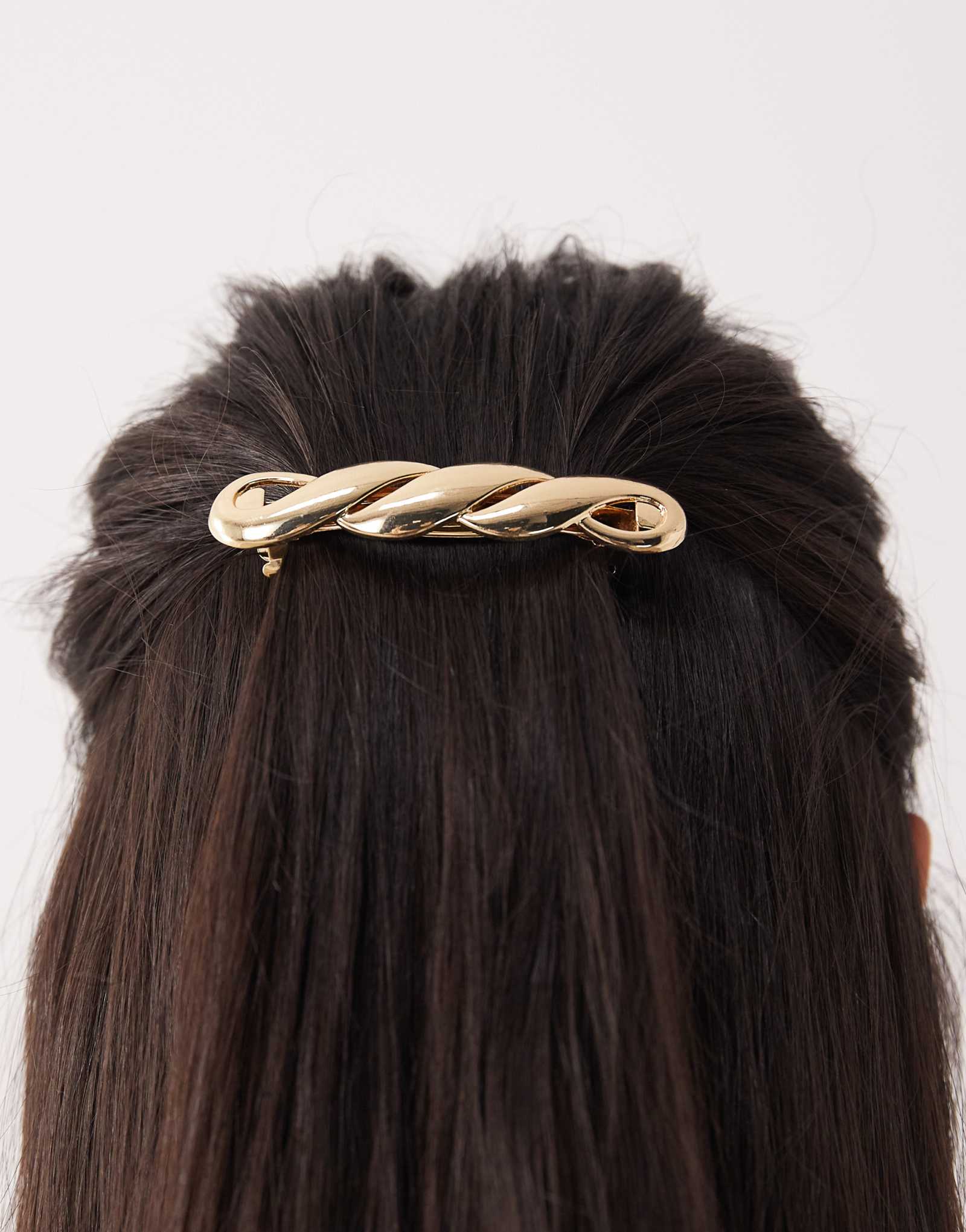 Блестящая витая заколка для волос Sui Ava из золота