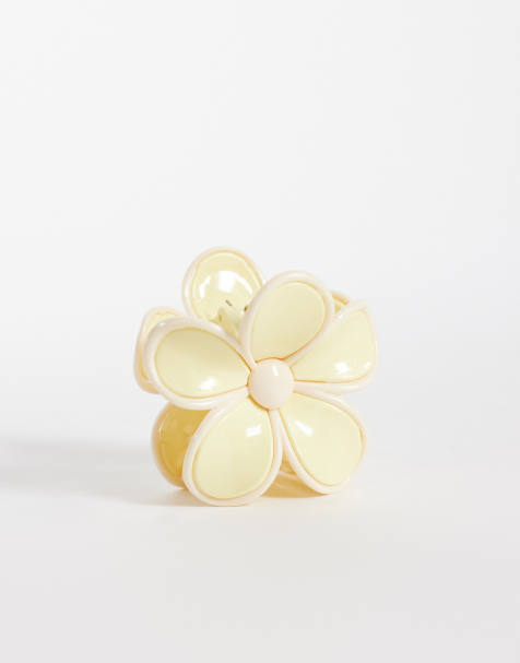 Sui Ava - Grande pince à cheveux bouton d'or - Jaune - view 1