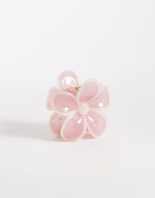 Sui Ava - Große Haarklammer in Rosa mit Butterblumen-Design