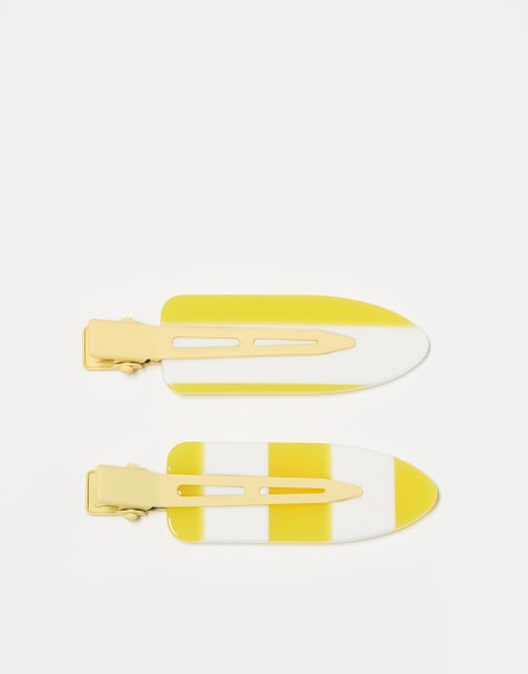Sui Ava – Gulrandiga hårklämmor, 2-pack - view 1