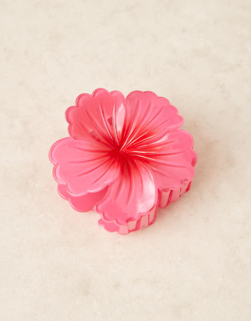 Sui Ava Hawaii flower large hair claw in hot pink, 2 of 3