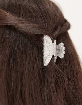 Sui Ava Helen snake mini hair claw in silver φωτογραφία