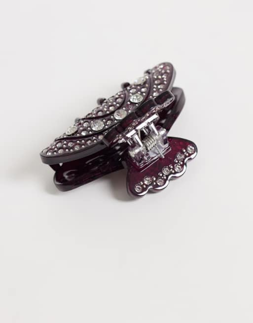 Sui Ava Helen Twinkle mini pince à cheveux en bordeaux, 2 de 3