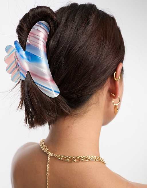 SUI AVA - Helle Ballerina - Grote haarklem in blauw/roze