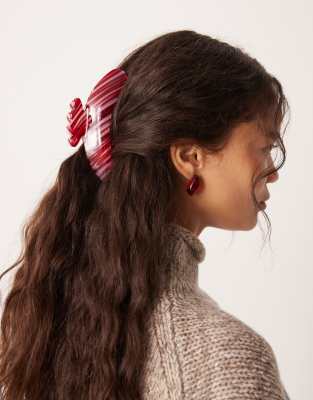 Sui Ava - Helle - Große Haarklammer im rosa Zuckerstangen-Design