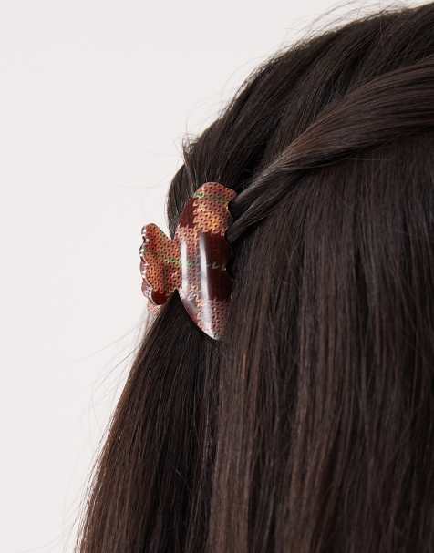 Sui Ava helle knitted mini hair claw in multi - view 1