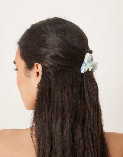 Sui Ava Helle mini hair claw in blue marble - view 1