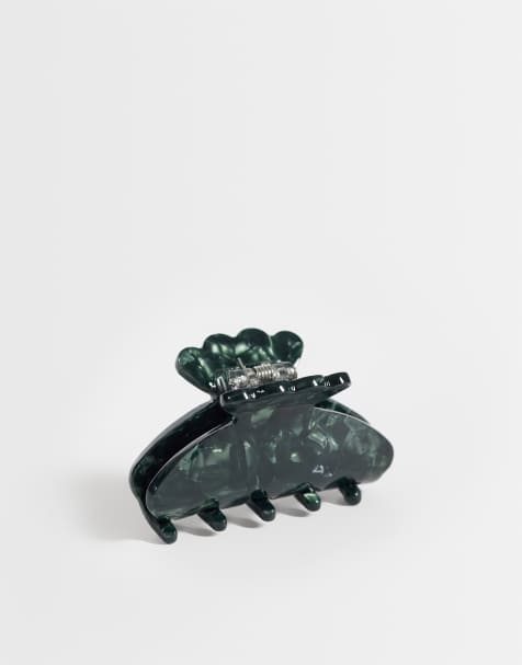 Sui Ava helle nordic mini hair claw in green marble - view 1