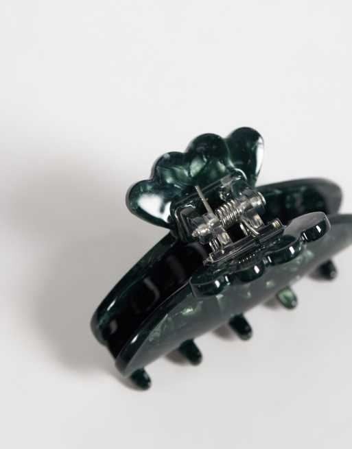 Sui Ava helle nordic mini hair claw in green marble, 2 of 3