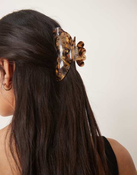 Sui Ava helle pretty big hair claw clip in champagne - view 1