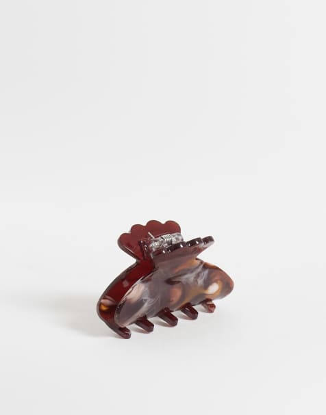 Sui Ava helle pretty mini hairclaw in brown marble - view 1
