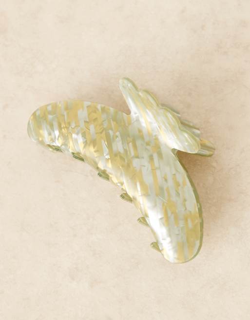 Sui Ava Helle Vacanza large hair claw in matcha green, 2 of 3