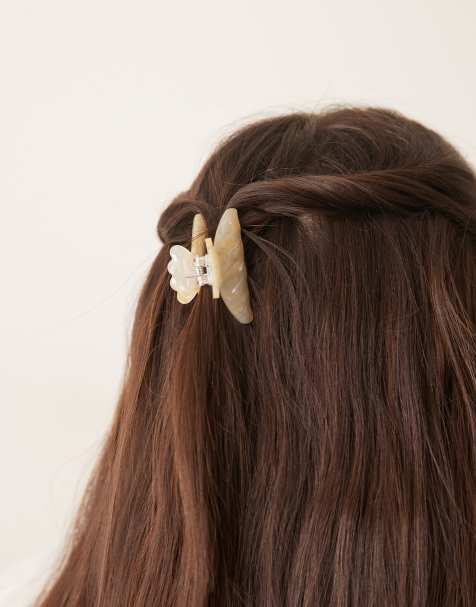 Sui Ava Helle Vacanza mini hair claw in pale yellow - view 1