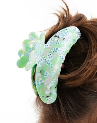 SUI AVA helle vibrations big hair claw clip in green - ASOS Price Checker
