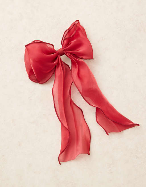 Sui Ava - Holly - Fiocco in organza rosso, 3 di 4