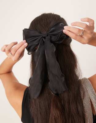 Sui Ava Sui Ava Holly organza bow in black