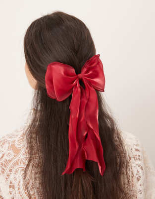 Sui Ava Sui Ava Holly organza bow in red