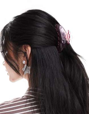 SUI AVA - Ida - Fermaglio per capelli rosa trasparente grande con margherita - view 1