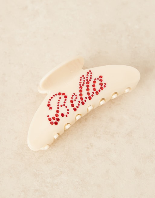 Sui Ava – Ida – Große Haarkralle in Creme mit „Ciao Bella“-Verzierung, 3 von 3