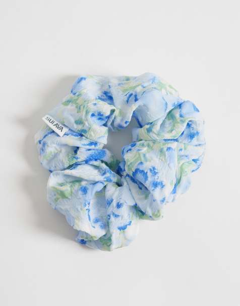 Sui Ava julie wildflower scrunchie i blått - view 1