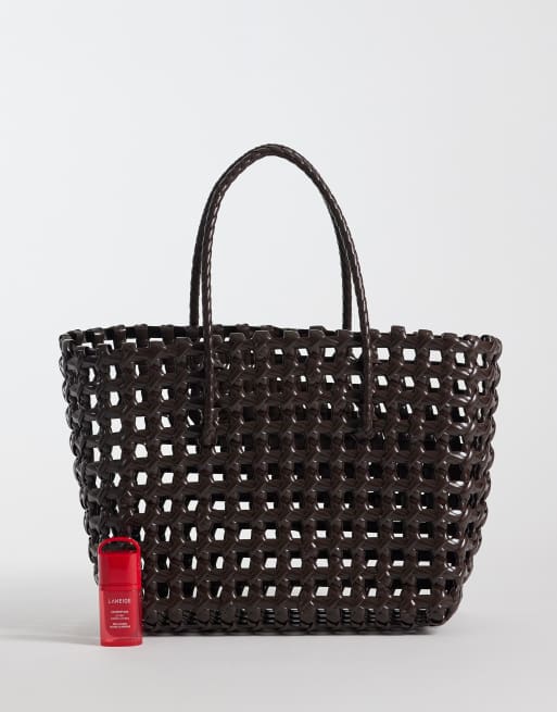 Sui Ava - Kaya - Brun lille totebag i flet, 2 af 4