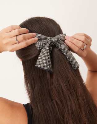 Sui Ava Sui Ava Kelly crystal bow in black