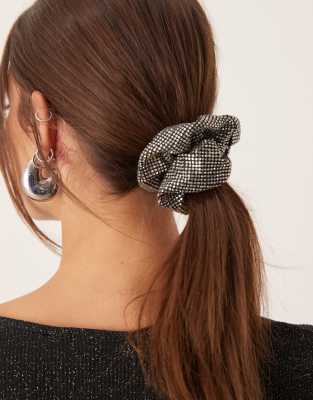 Sui Ava - Kelly - Scrunchie-Haargummi in Schwarz mit Strassbesatz