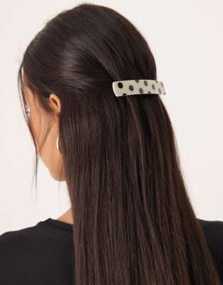 Sui Ava - Klassische Haarspange in Schwarz und Weiß mit Polka Dots