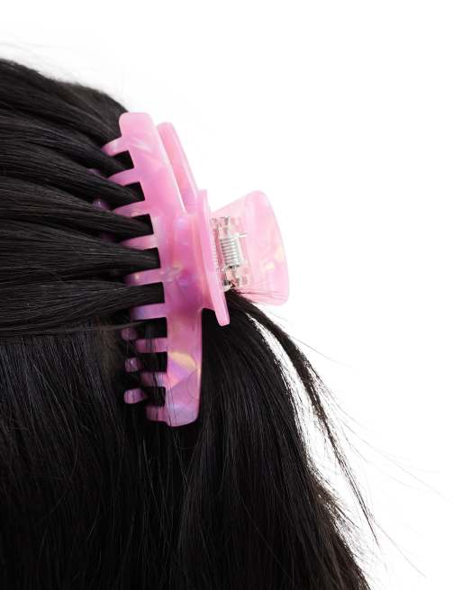 SUI AVA - Lea Paradise - Fermaglio per capelli grande rosa effetto marmo , 4 di 4