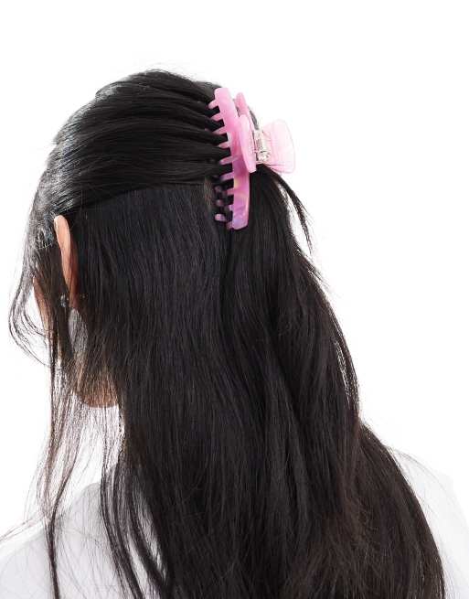 SUI AVA – Lea Paradise – Rosa, marmorerad, stor hårklämma 