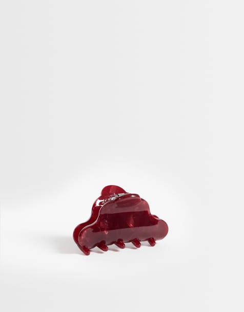 Sui Ava lene elegance mini hair claw in burgundy - view 1