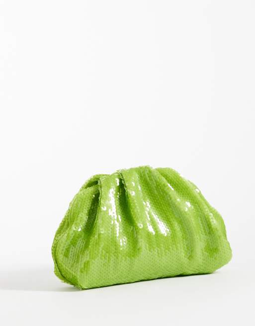 Sui Ava – Limonkowozielona cekinowa kopertówka, 4 z 4