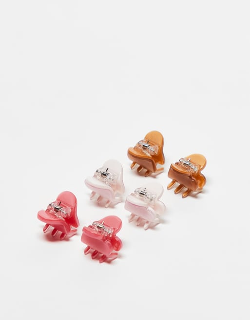 Sui Ava - Lot de 6 mini pinces à cheveux cœurs - Multicolore