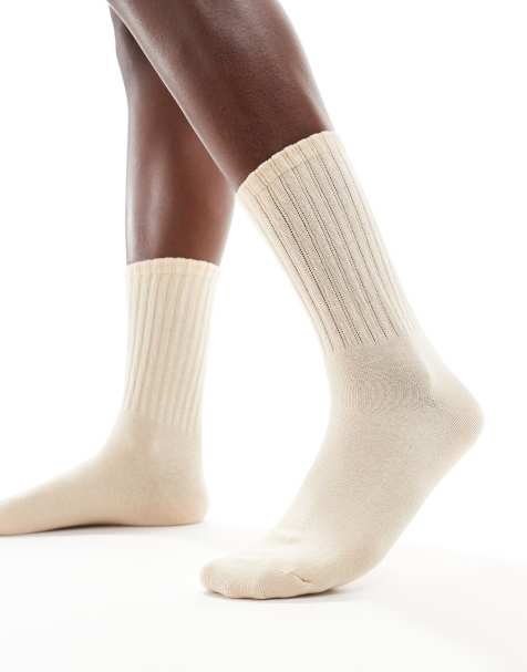 Sui Ava Magda pointelle ankle socks in beige - view 1