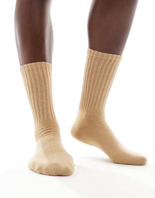 Sui Ava Sui Ava Magda pointelle ankle socks in sand-Neutral