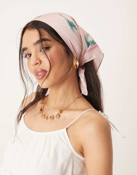 Sui Ava - Mari - Hoofddoek met bloemenprint in roze - view 1