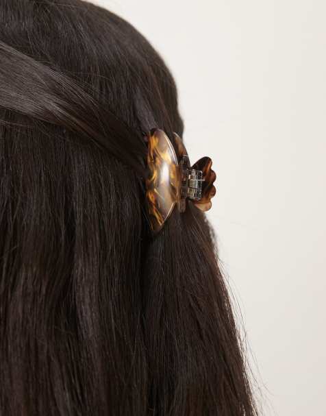 Sui Ava mini hair claw clip in brown - view 1