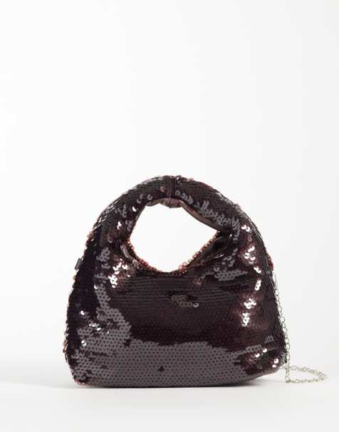 Sui Ava mini sac à main à sequins marron - view 1