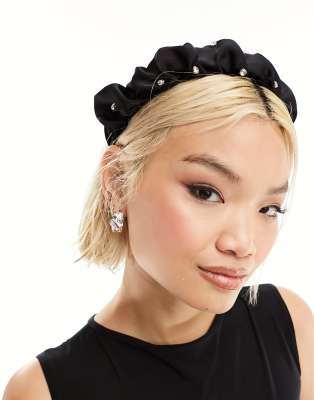 SUI AVA moonlight headband with diamantes in black