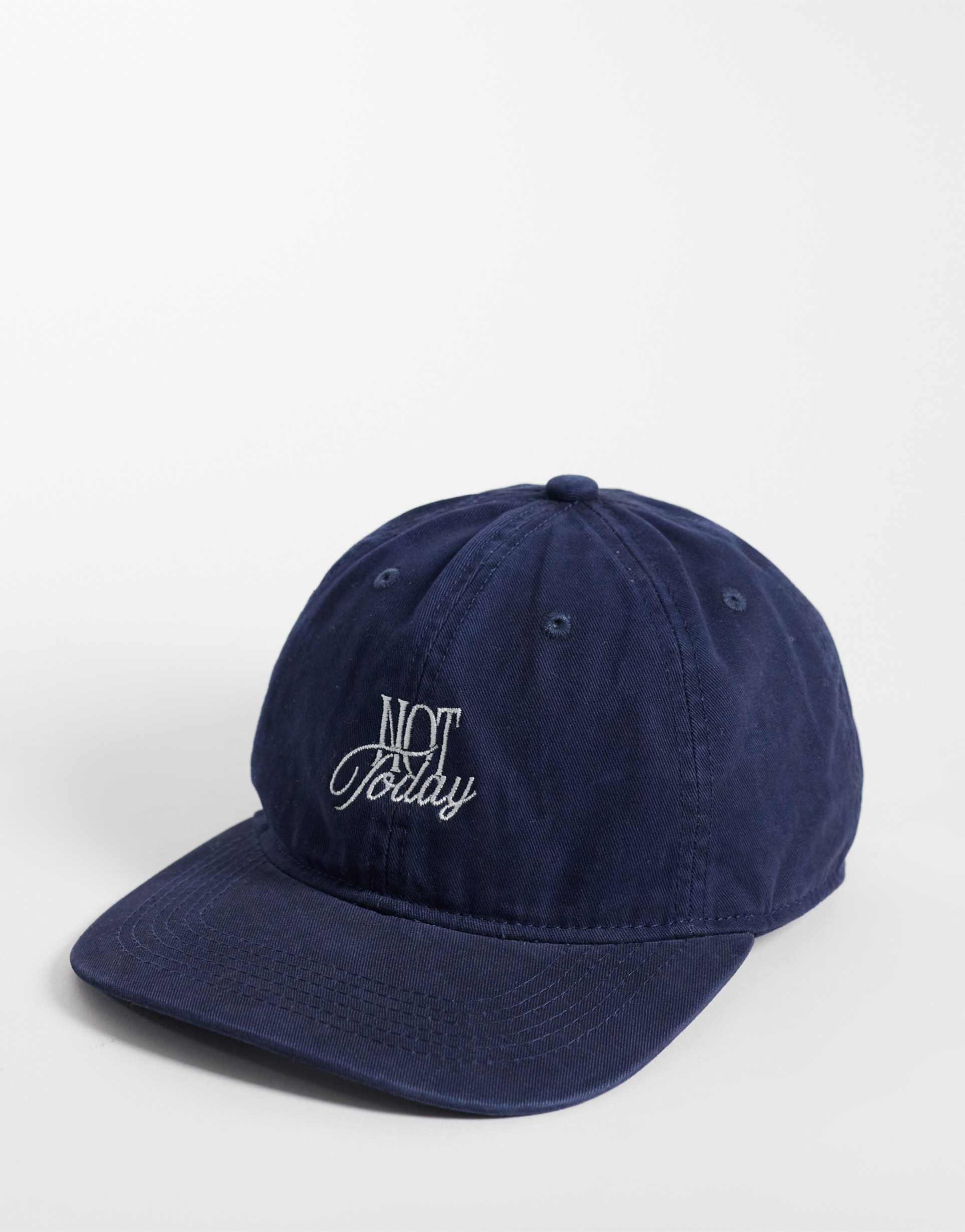 sui ava 'not today' cap in washed navy blue