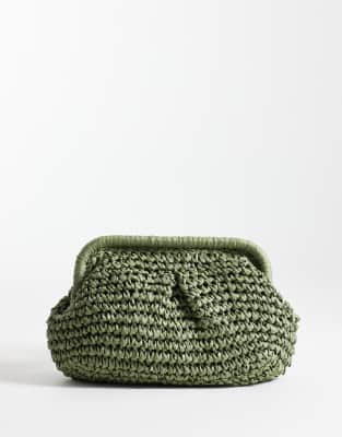 Olivia Bloom - Sac en paille - Vert olive