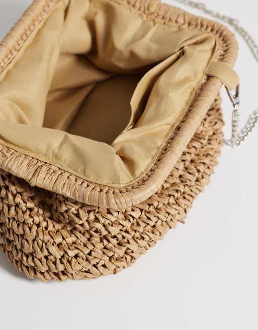 Sui Ava olivia bloom straw bag in brown, 3 of 4