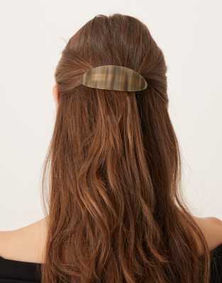 Sui Ava Sui Ava oval hair clip in latte-Brown